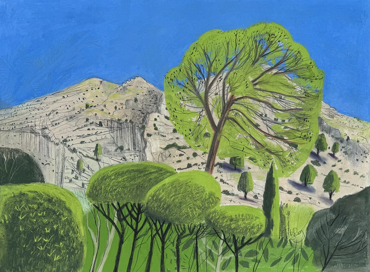 Original pastel on paper by artist Cornelia FitzRoy