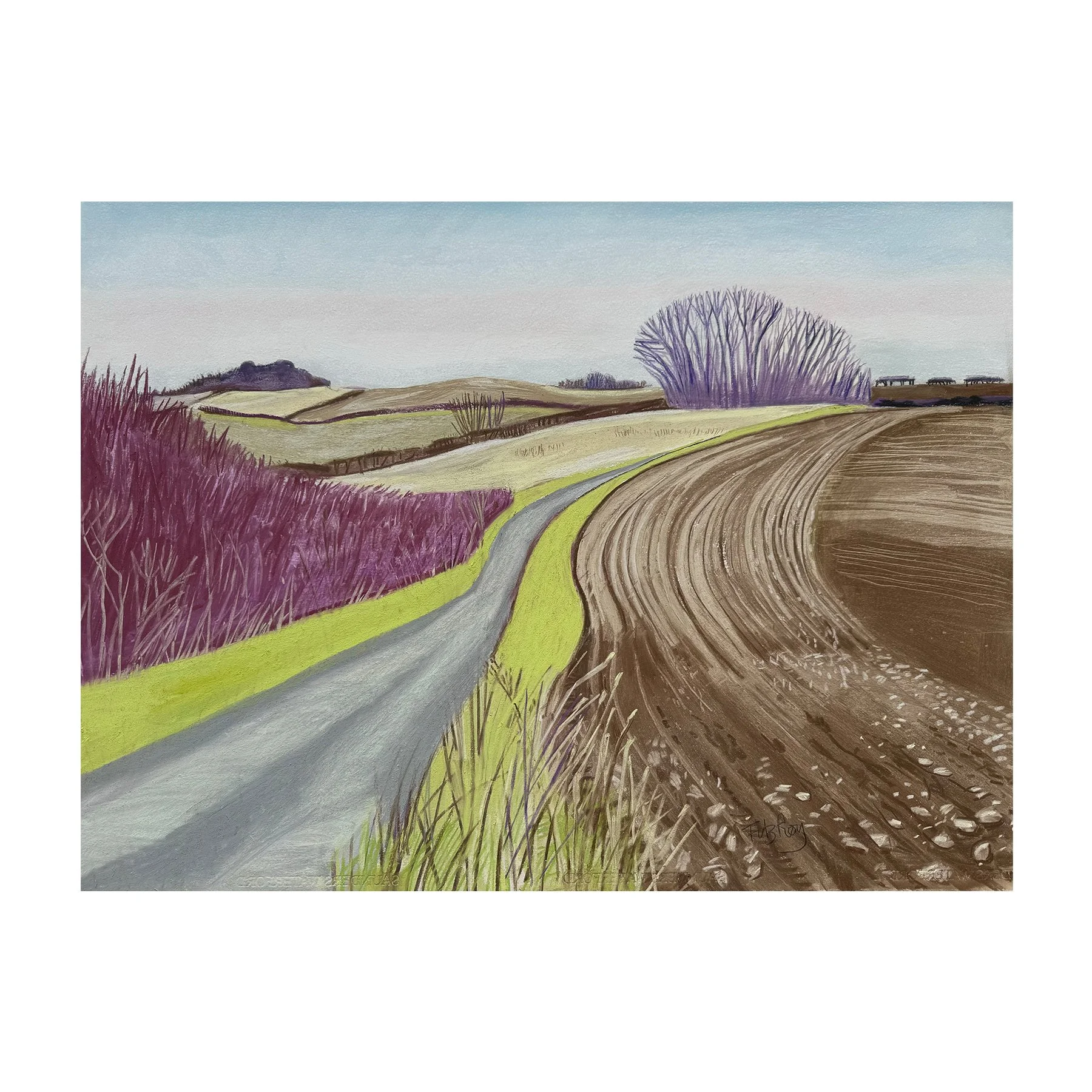 Towards the Chalk Ridge above Titchwell, Choseley Road