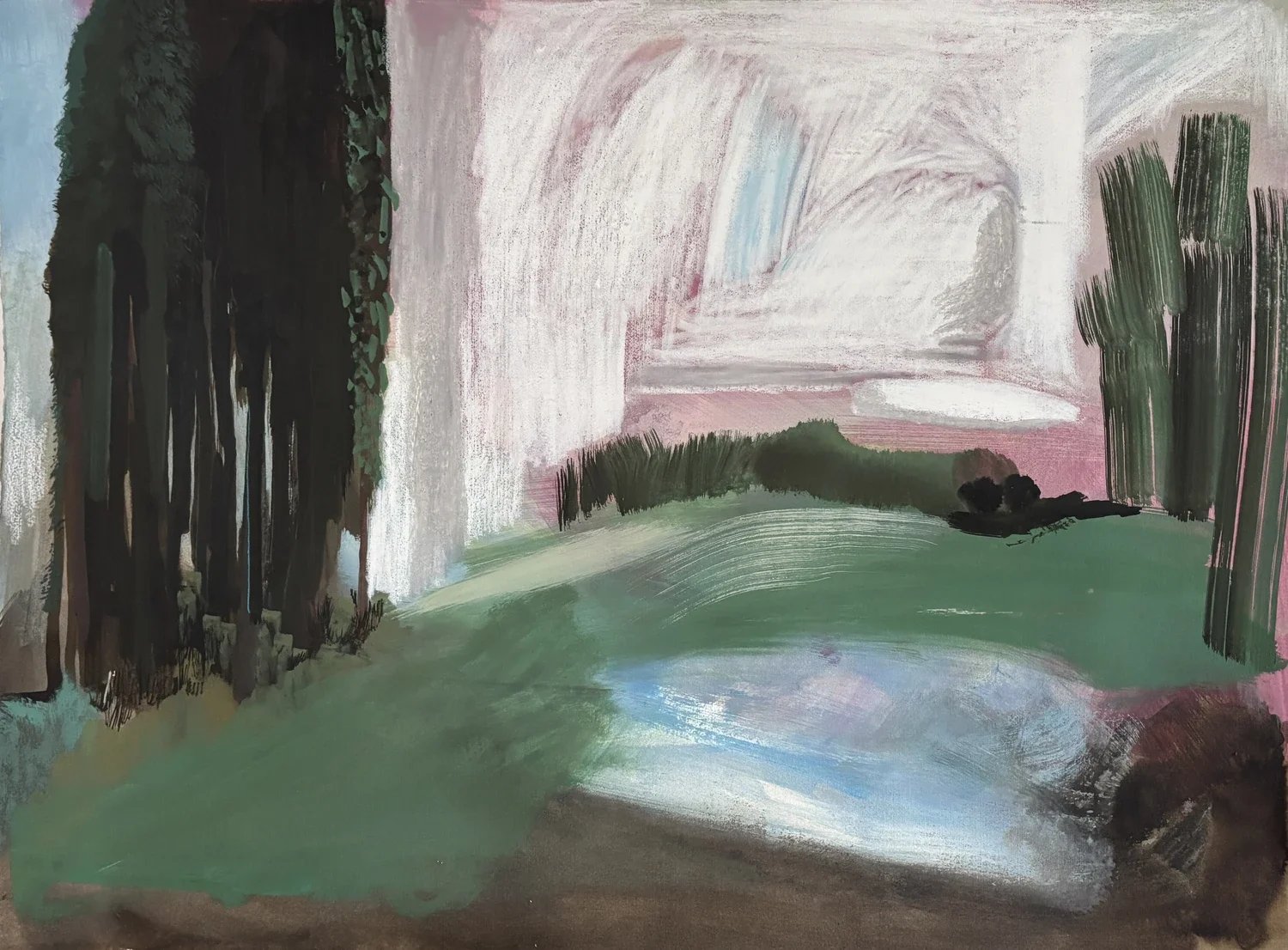 Original landscape painting on paper by artist Gabriel Langlands