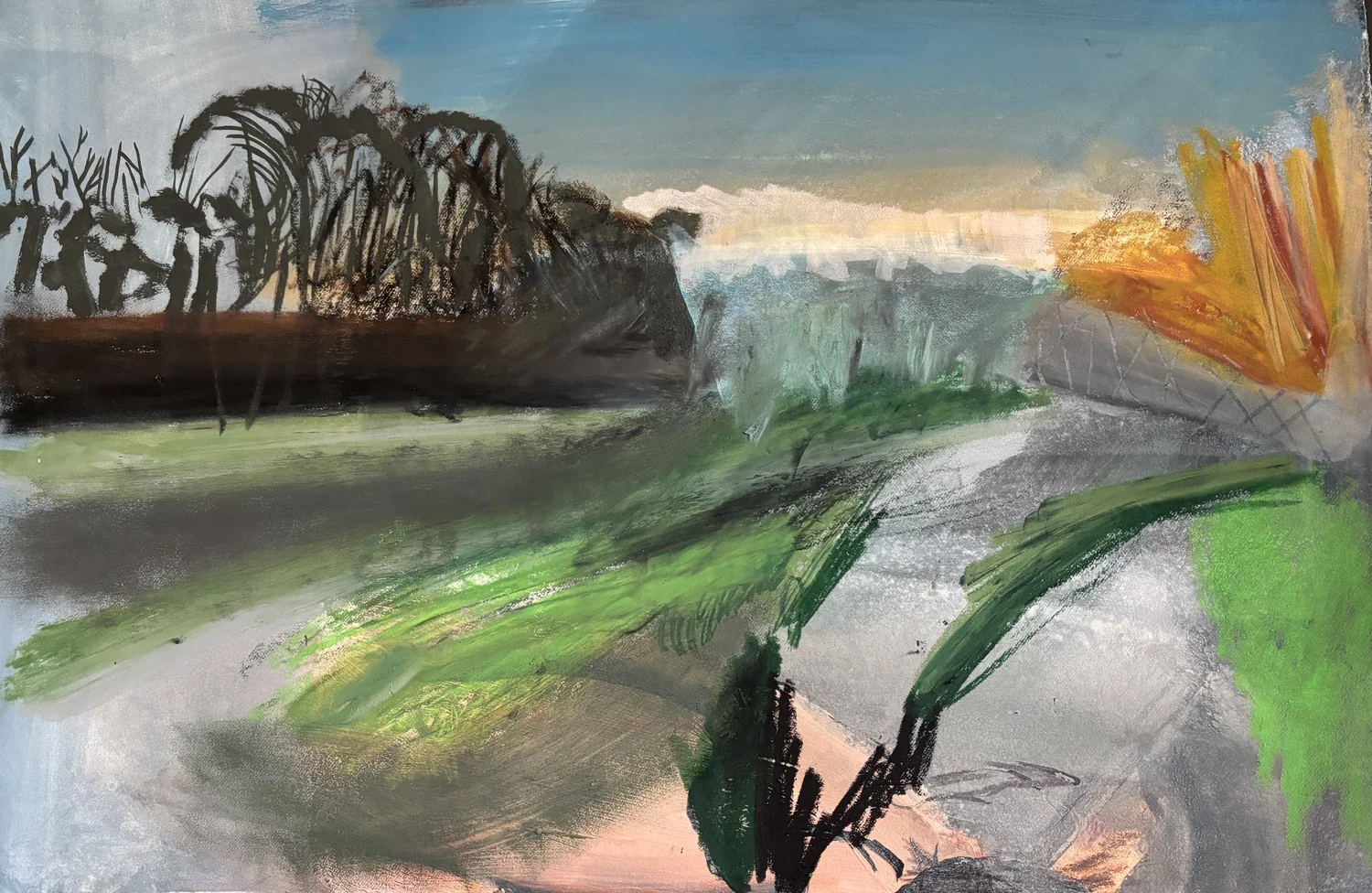 Original painting on paper by artist Gabriel Langlands