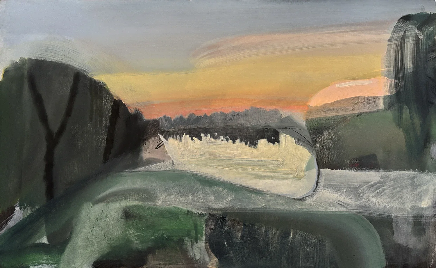 Original oil painting on gessoed panel by artist Gabriel Langlands