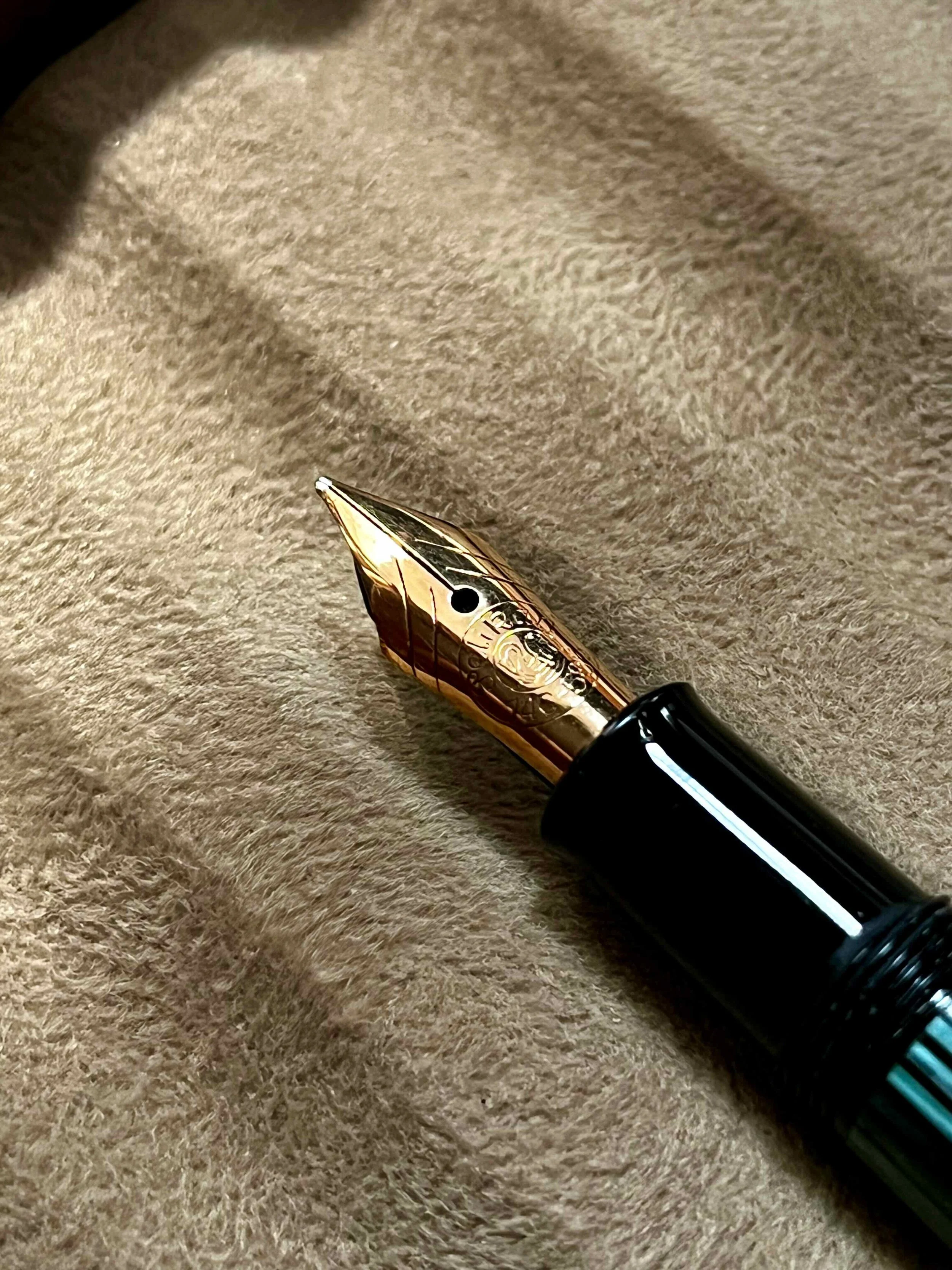 A closeup of a Pelikan 400NN's nib 14C-585