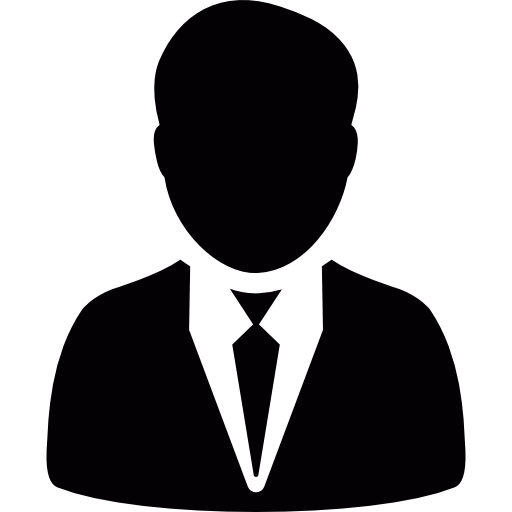 Silhouette of a person wearing a business suit and tie.