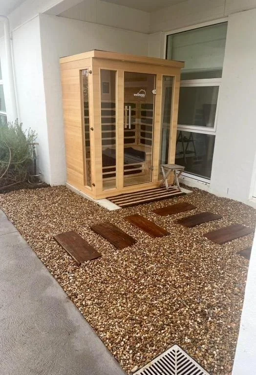 Private outdoor sauna at Fairfax Pavilion Bowral Southern Highlands