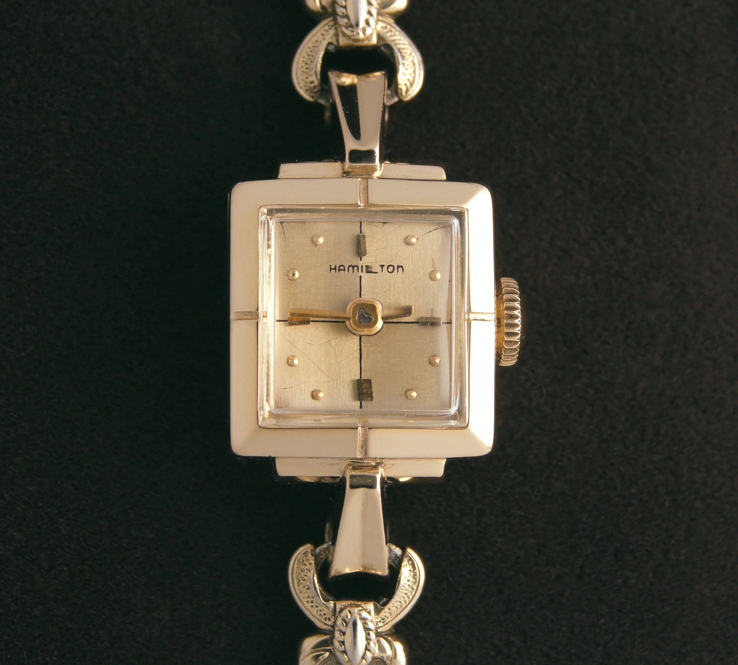 Hamilton “Trudy” Ladies Watch — Solid Yellow 14K Gold  Circa Early 1950s