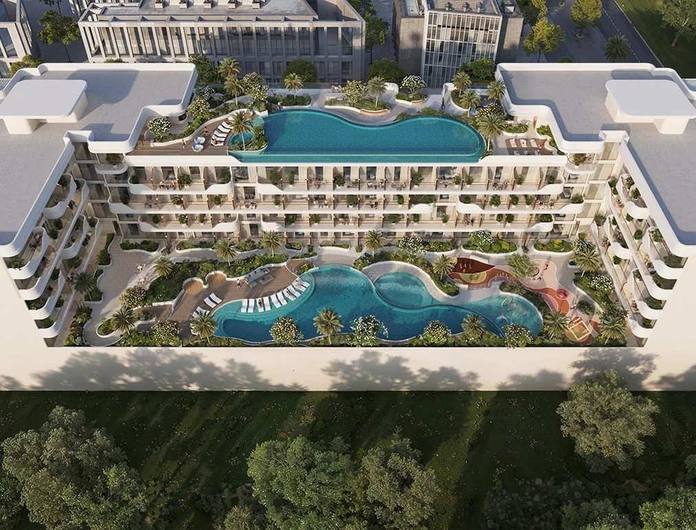 Rooftop infinity pool v projekte Oxford Cove JVC