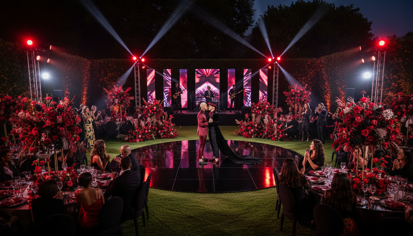 Non-traditional wedding event design with elevated styling in Los Angeles.