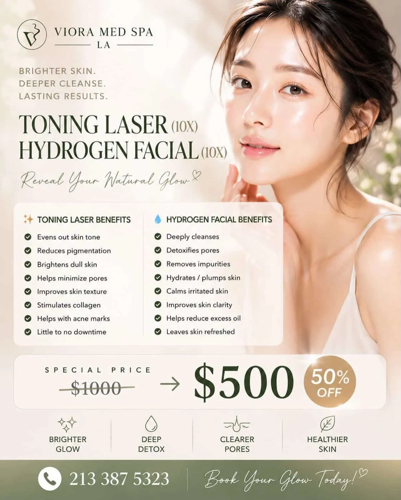 ☀️ 토닝레이저 프로모션 ☀️
칙칙한 피부톤, 잡티, 홍조 고민 이제 관리 시작하세요✨
맑고 깨끗한 피부를 위한 여름 이벤트 진행 중💛

✔️ 피부톤 개선
✔️ 잡티 &amp; 색소 케어
✔️ 다운타임 부담 적음

Get your skin glowing this summer✨
Treat pigmentation, uneven skin tone, and redness with our toning laser special💛

✔️ Brighten
