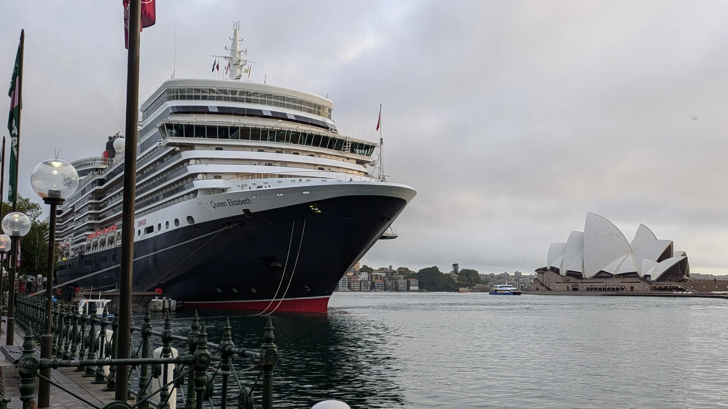 Queen Elizabeth docked at Sydney Overseas Passenger Terminal