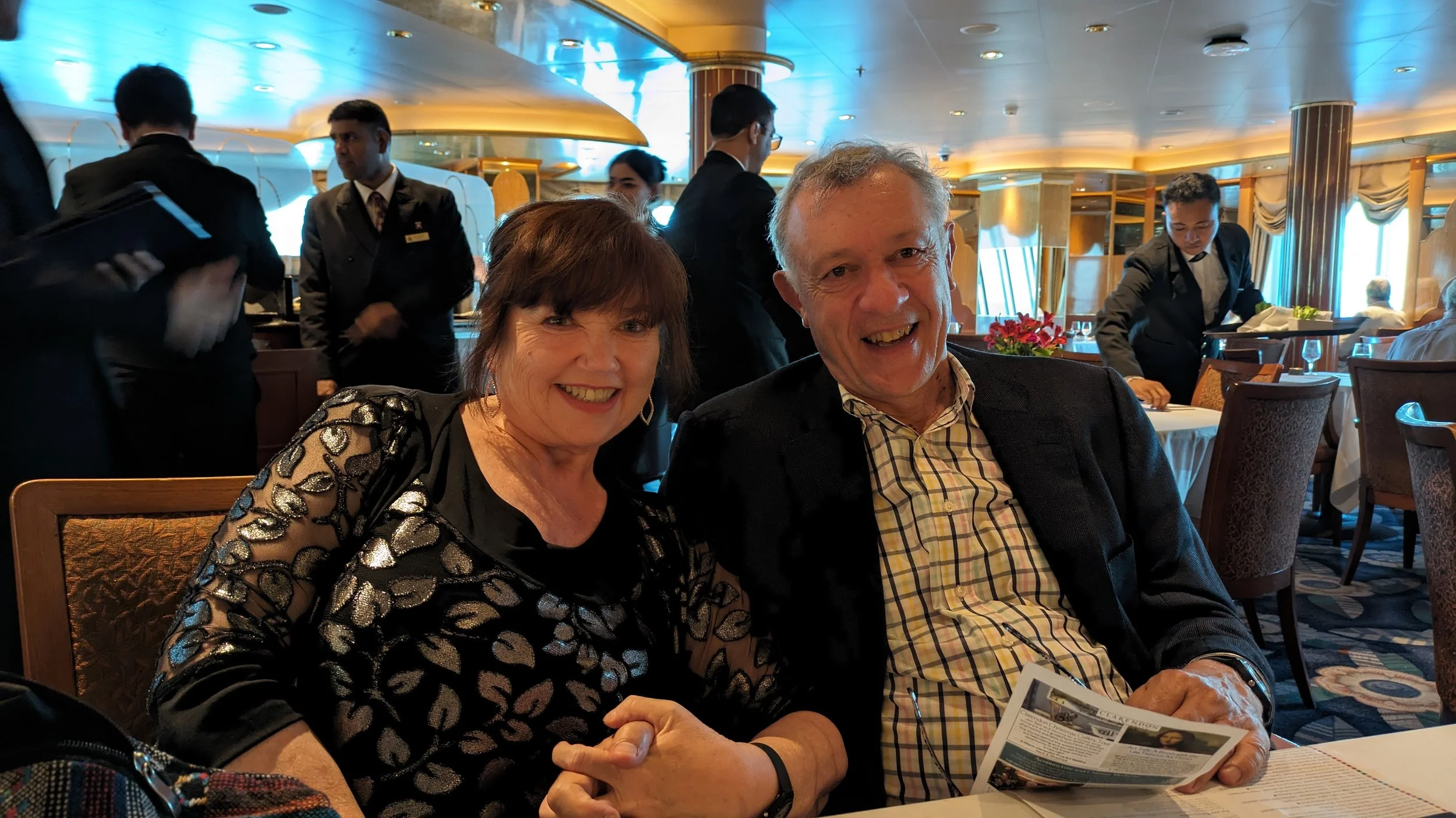 Mum and Alan ready for dinner