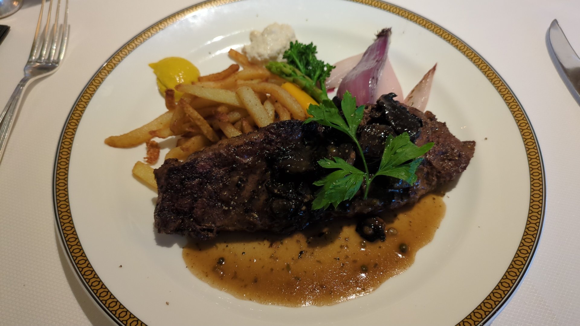 The food in the grills restaurant was superb