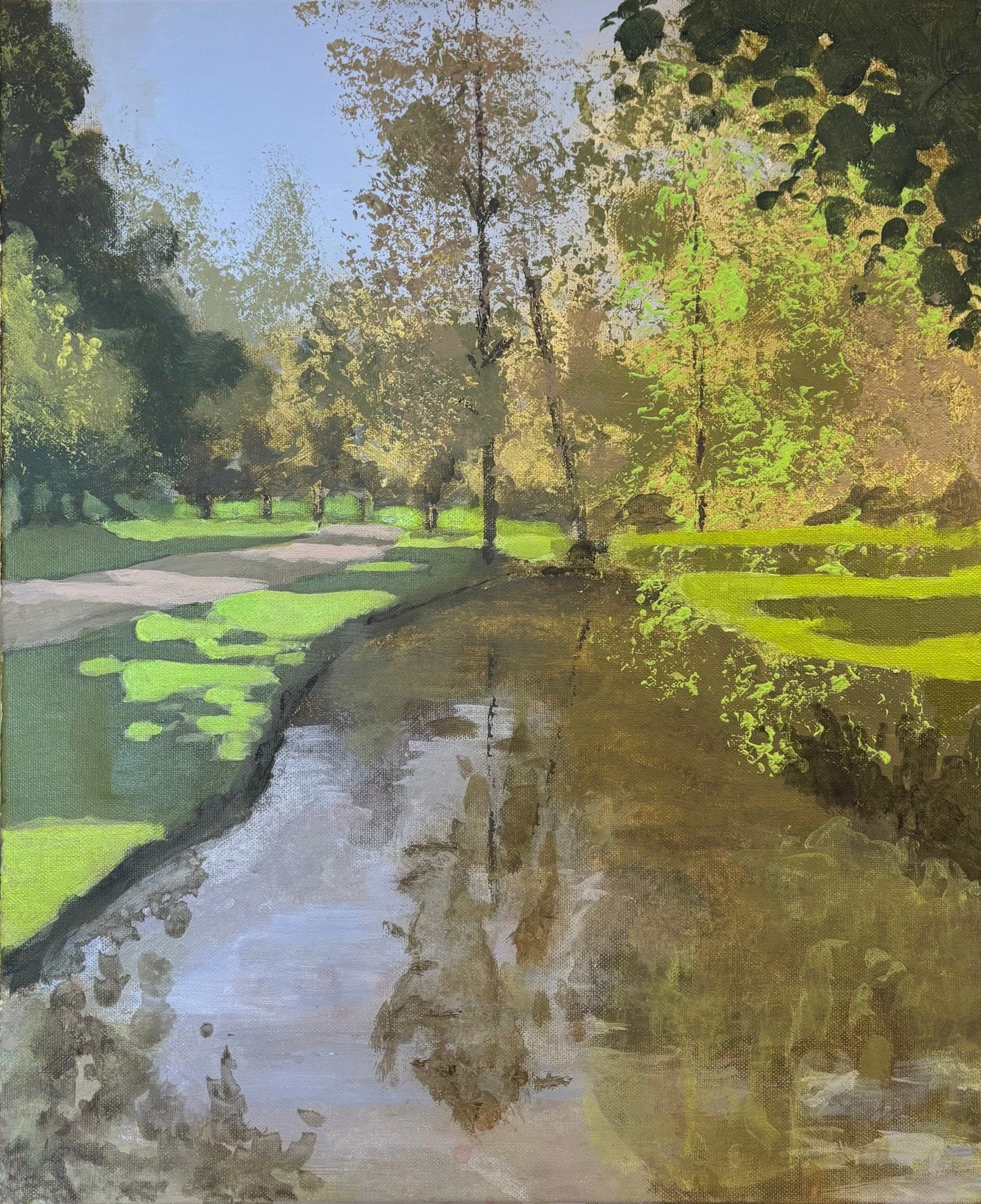 Bushy Park in Spring  - Original painting on stretched canvas