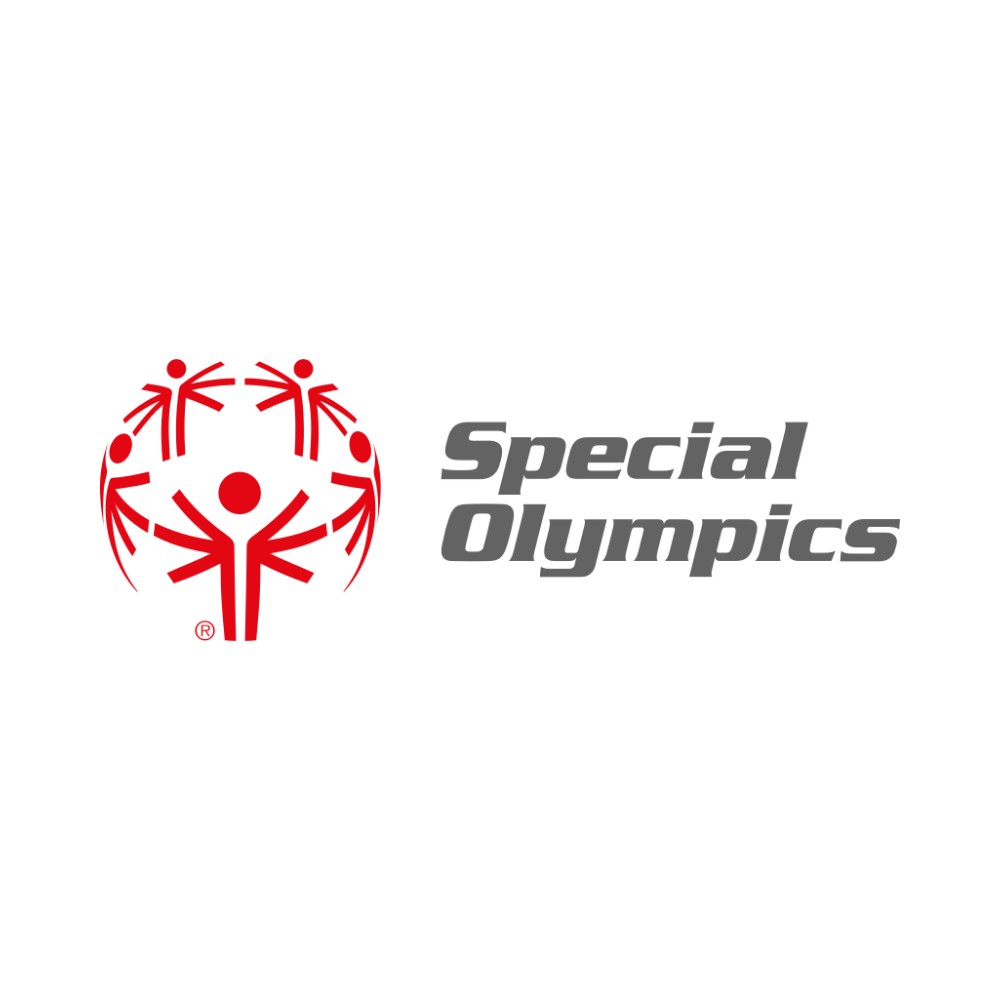 Logo of Special Olympics featuring red stylized figures holding hands in a circle with the text 'Special Olympics' in gray.