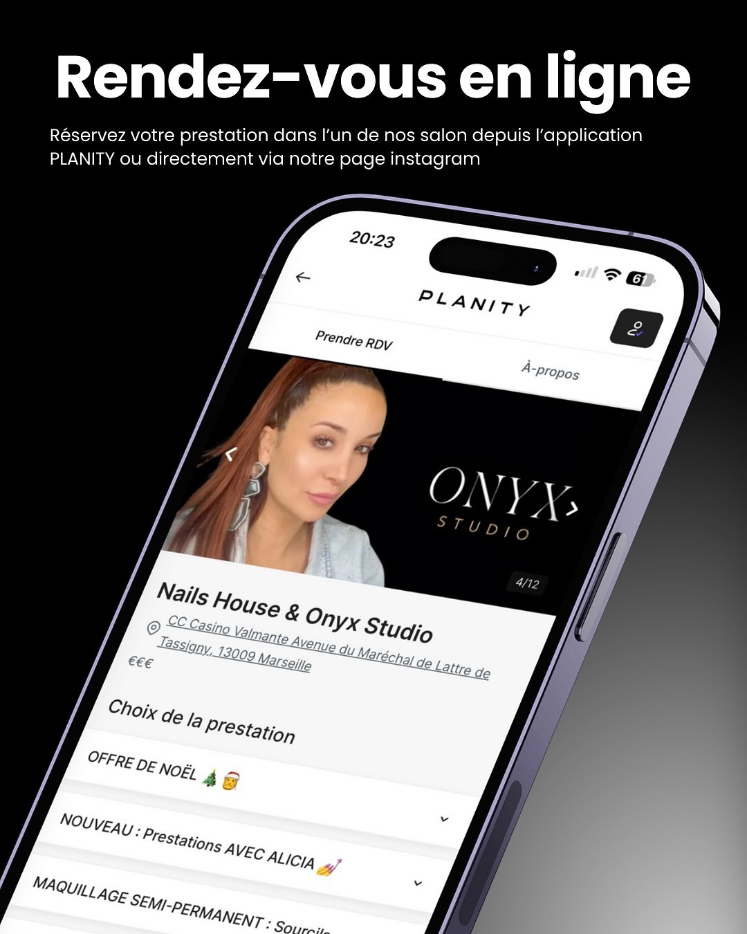 ✨ Prendre rendez-vous n&rsquo;a jamais &eacute;t&eacute; aussi simple ! ✨

En quelques clics seulement, tu choisis ta prestation, ton cr&eacute;neau, et c&rsquo;est confirm&eacute; instantan&eacute;ment 📲
✔️ Choix du service
✔️ Date &amp; heure
✔️ C