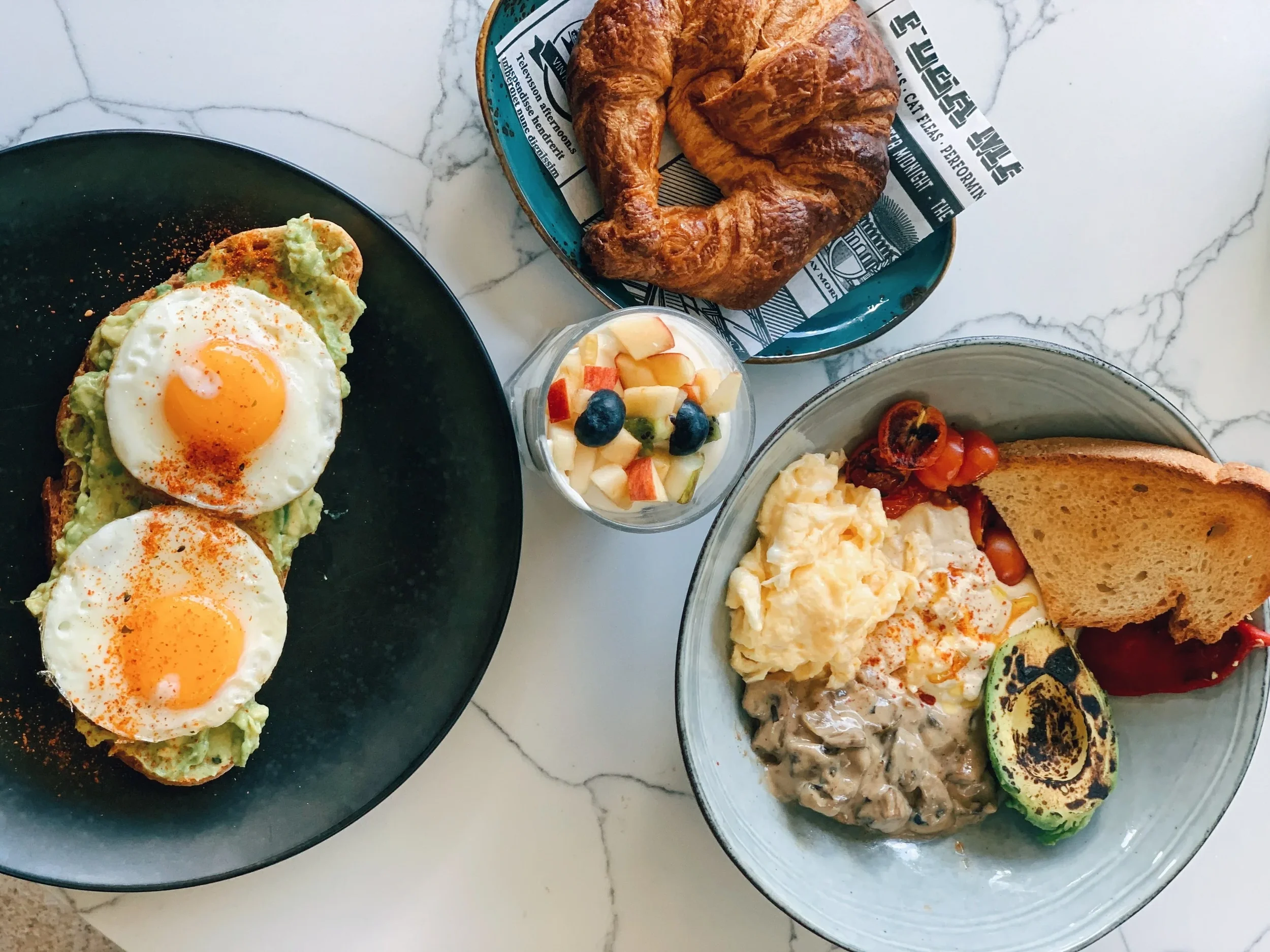 Brunch dishes served by the sea in Los Cristianos, Tenerife