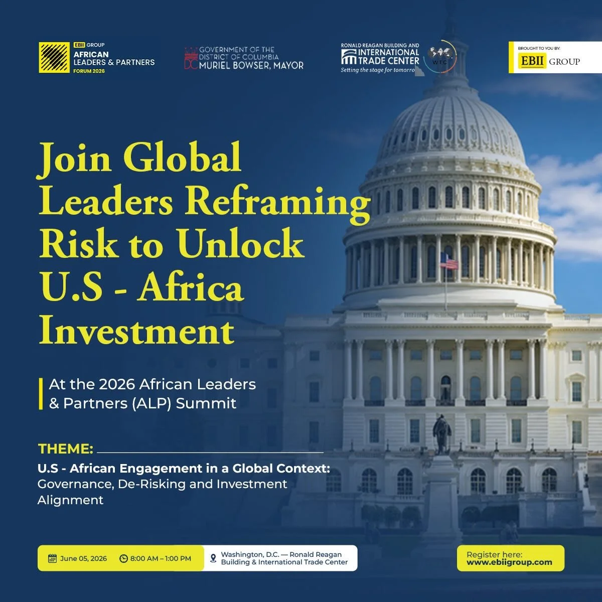 Register for the African Leaders &amp; Partners Summit 2026!💙✨The African Leaders &amp; Partners (ALP) Summit 2026 convenes senior policymakers, institutional investors, development finance leaders, and private sector executives to strengthen U.S.&n