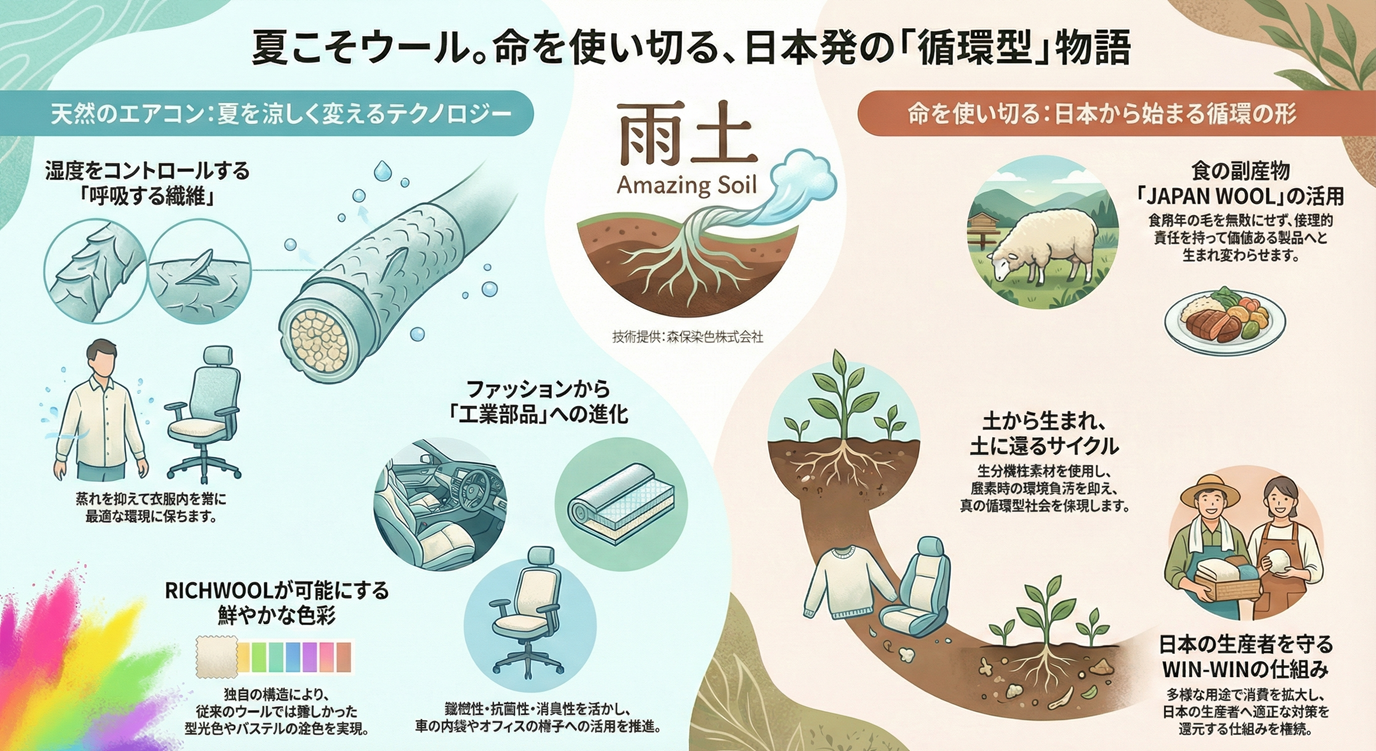 夏こそウール。日本から始まる「命を使い切る」循環の物語