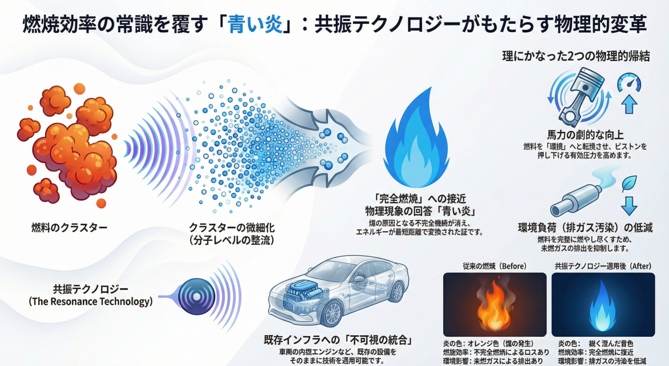 ノイズを貫き、現象の真実を掴む。 燃焼効率の常識を書き換える「青い炎」