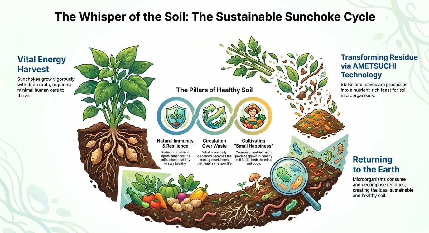 Listening to the Whispers of the Soil—The Beautiful Cycle of Sunchokes and AMETSUCHI Amazing Soil Delivering "Small Happiness"