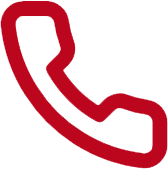 Red telephone handset icon.