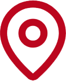 Red and black map pin location marker