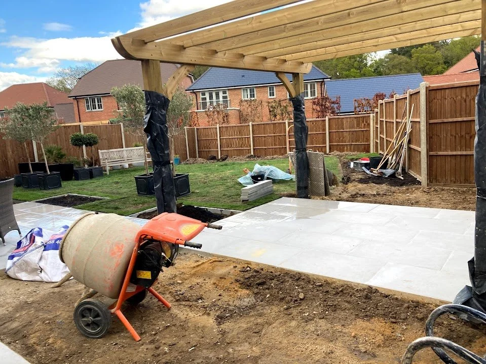 Mixer with garden in background