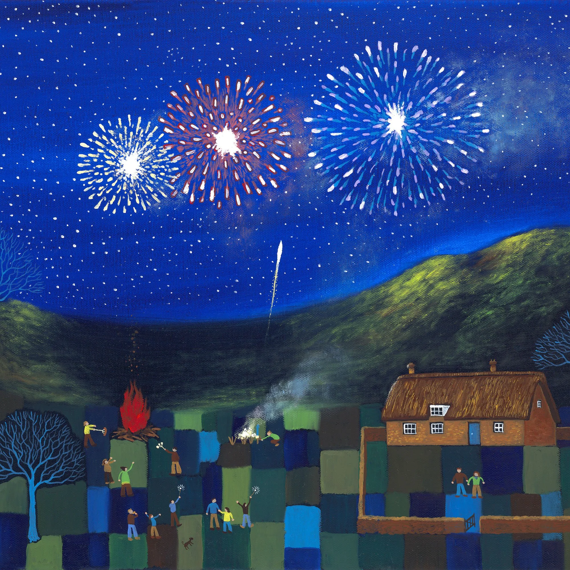 Mark Kaiser Art_Birthday_party_with_fireworks_SQ.jpg