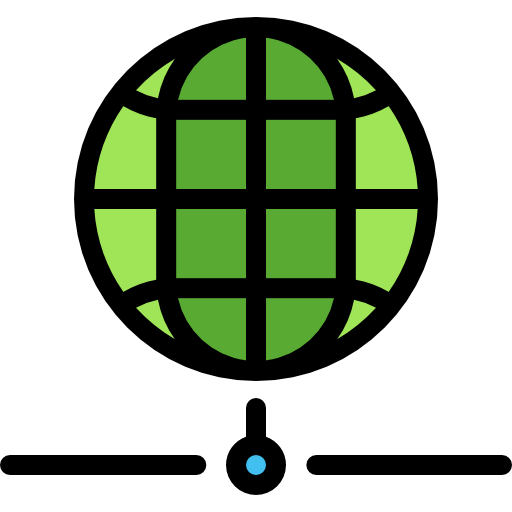 a green and black image of a globe depicting how we have free internet on board with all our services
