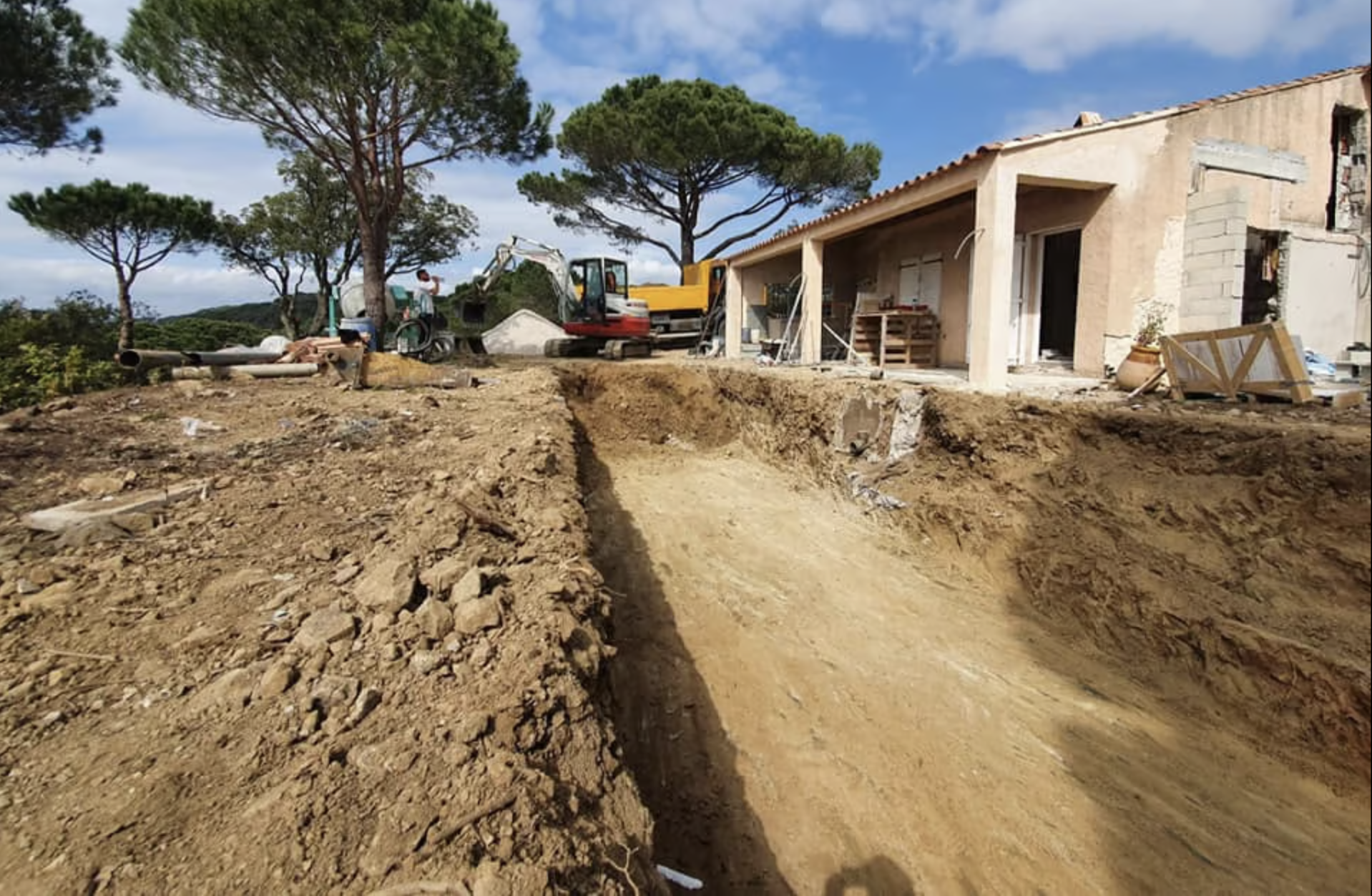 Trou pour mise en place de bunker en kit