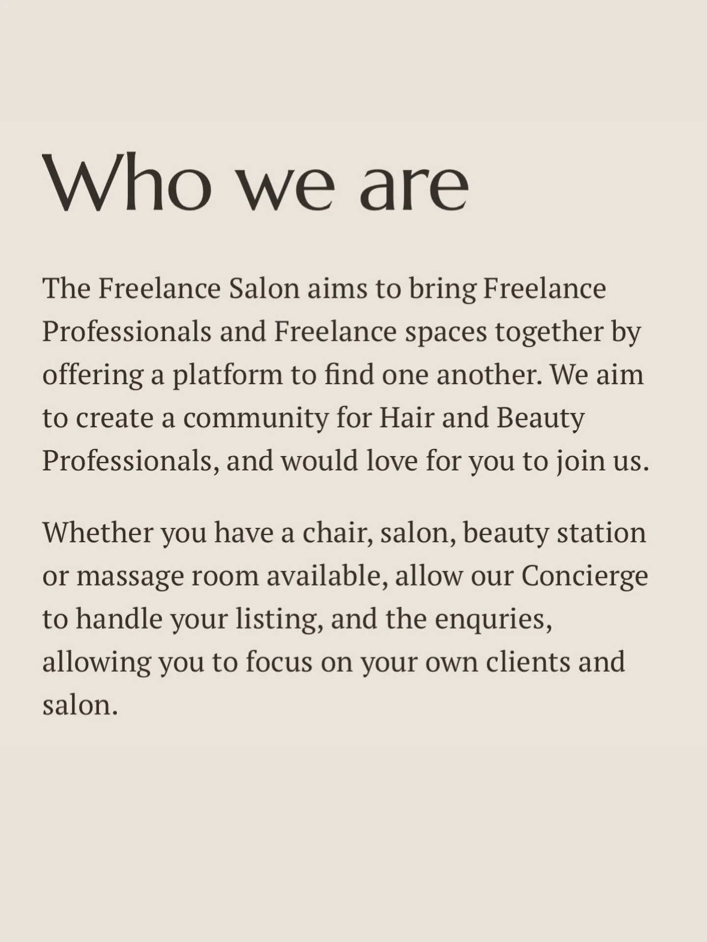 Whether you are a freelance professional or a freelance salon owner- We are here to help you thrive by providing a platform to support you in getting the most out of your workspace! 

#thefreelancesalon