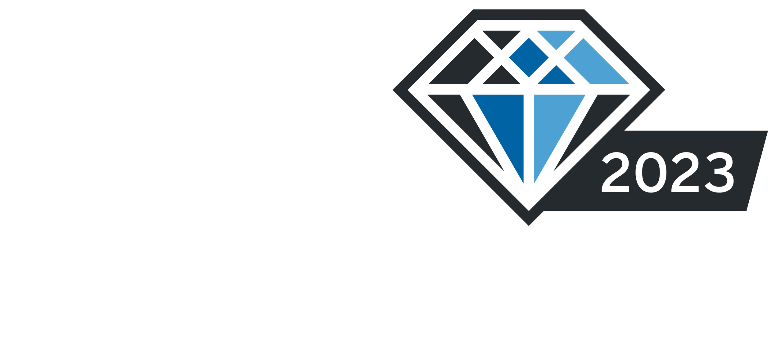 Tekla BIM Awards 2023 logo with a geometric diamond design.