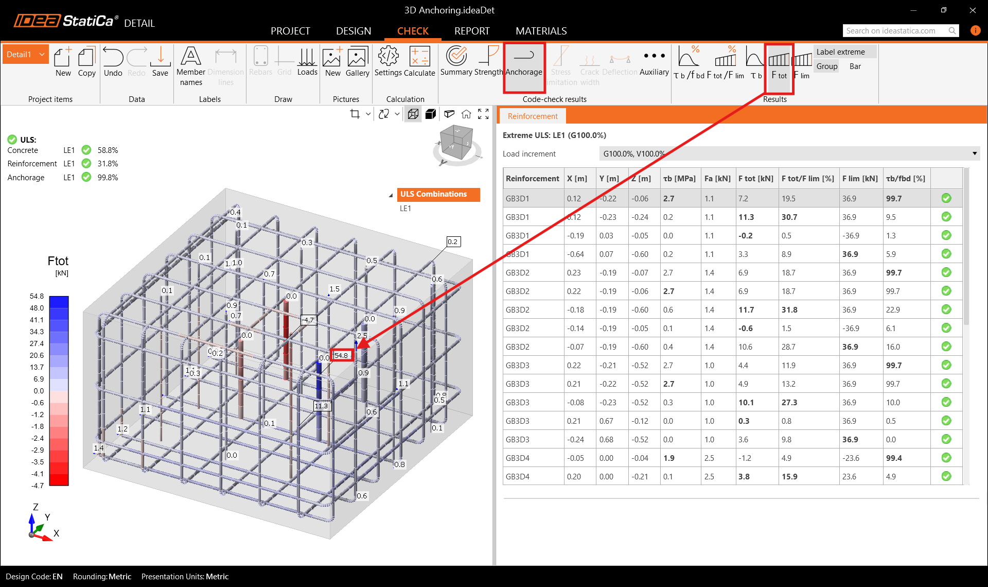 3D DETAIL: Concrete and reinforcement included
