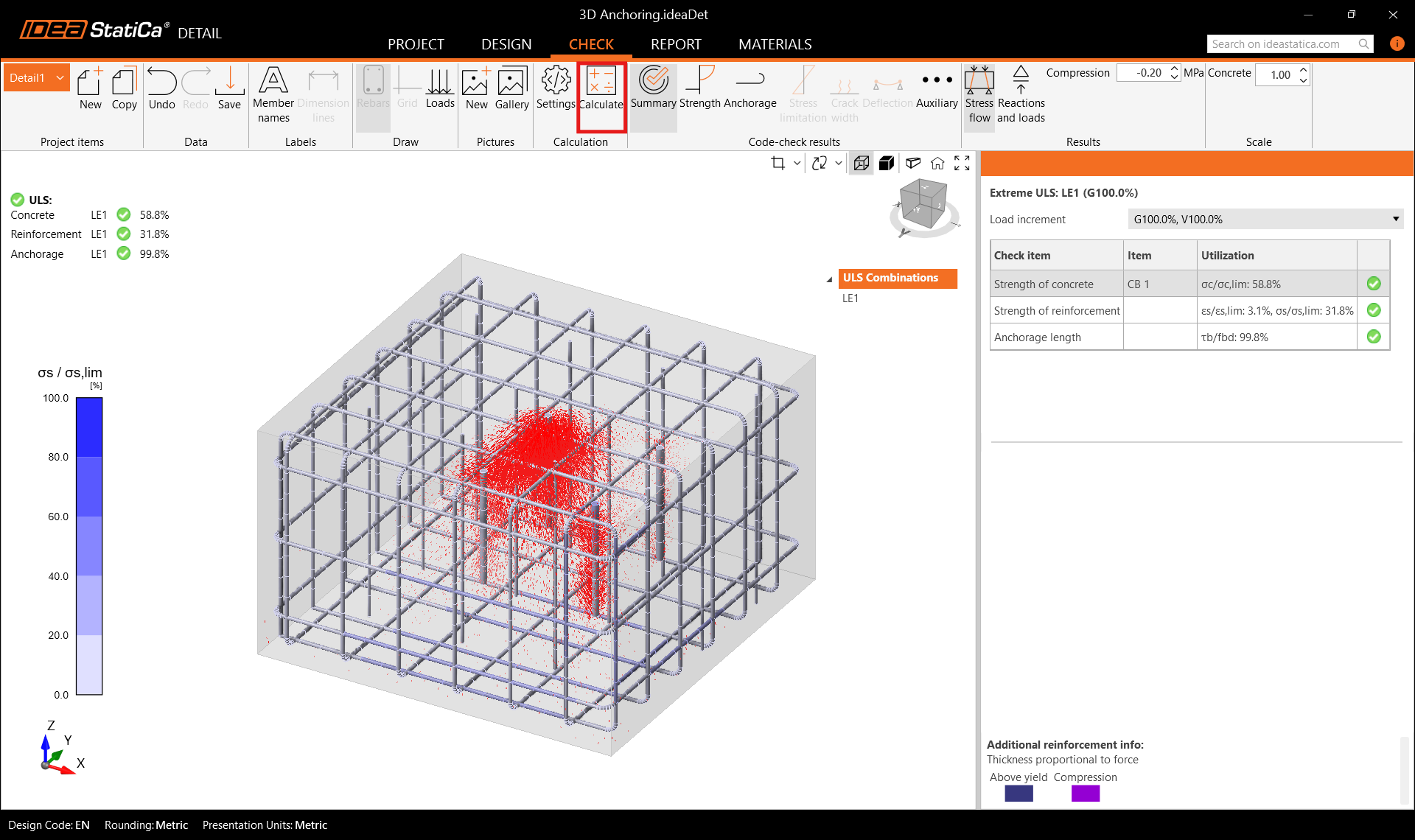 3D DETAIL: Concrete and reinforcement included
