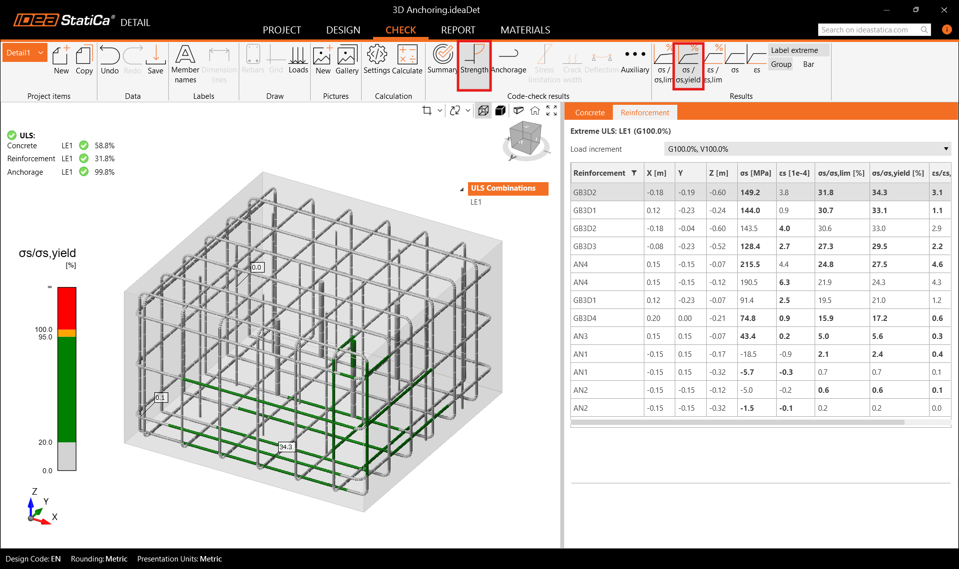 3D DETAIL: Concrete and reinforcement included