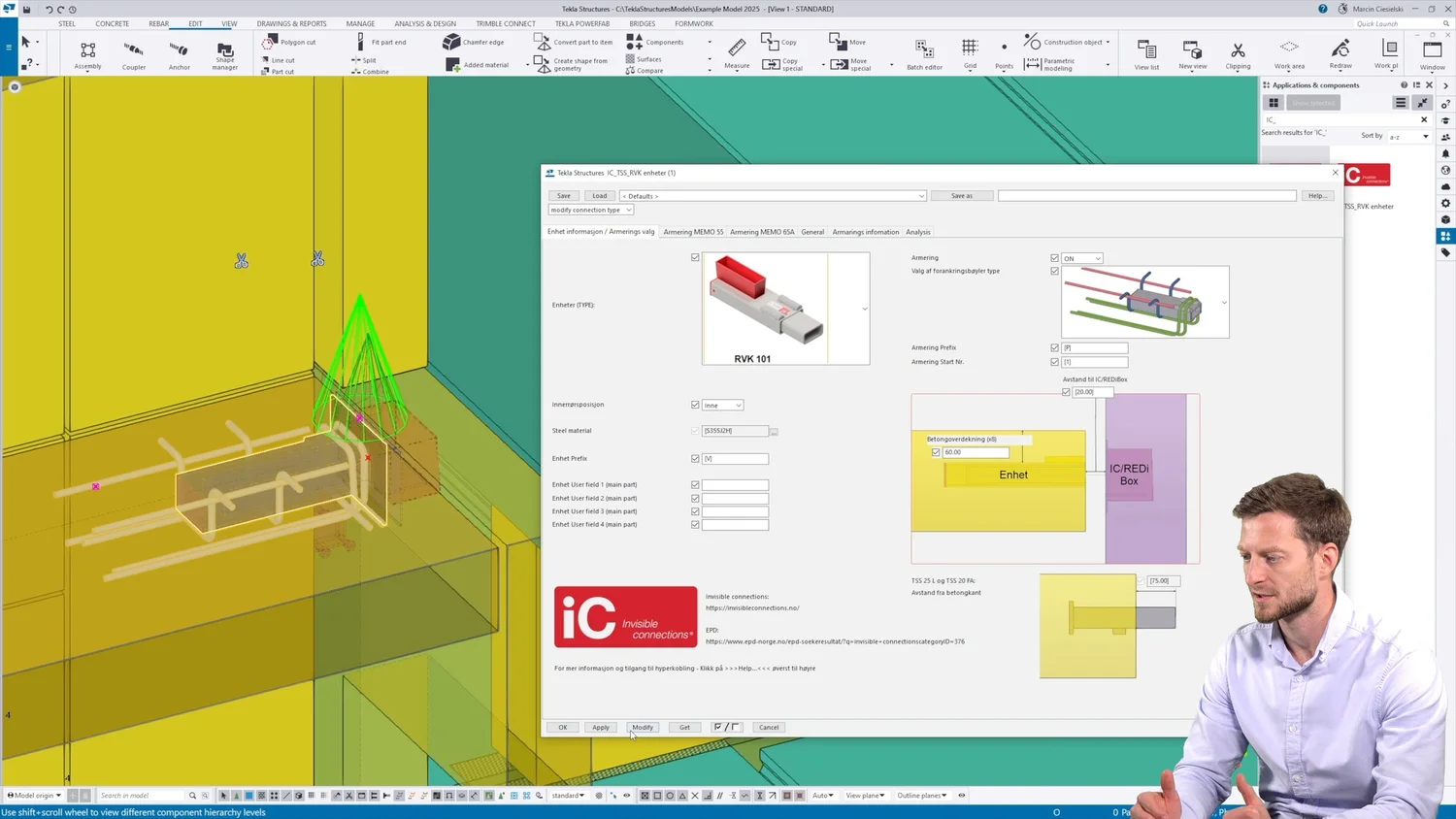 Custom components for Invisible Connections available in Tekla ...