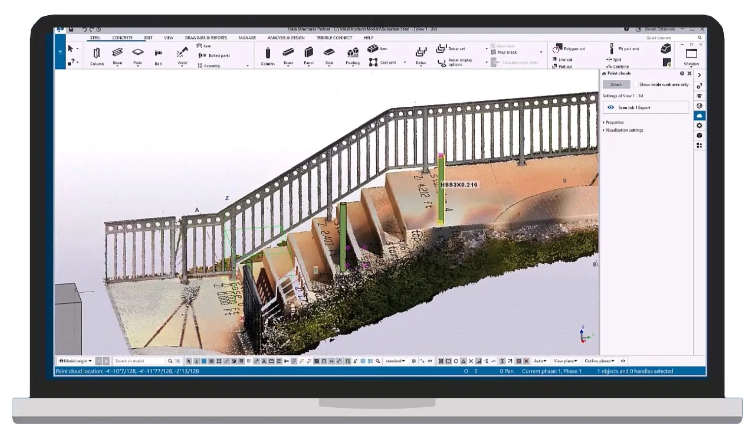 Tekla Structures: BIM and point cloud