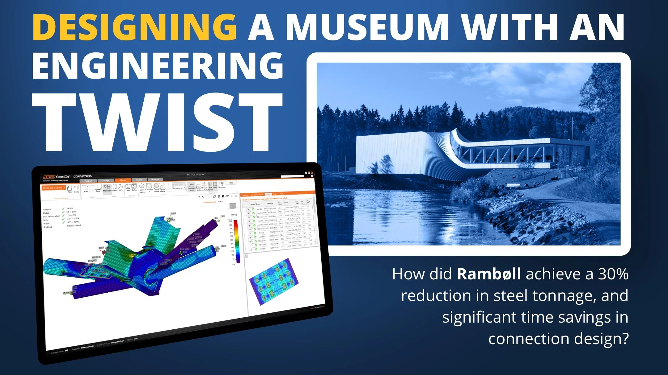 IDEA Statica case study with Rambøll - “The Twist”, Kistefos museum