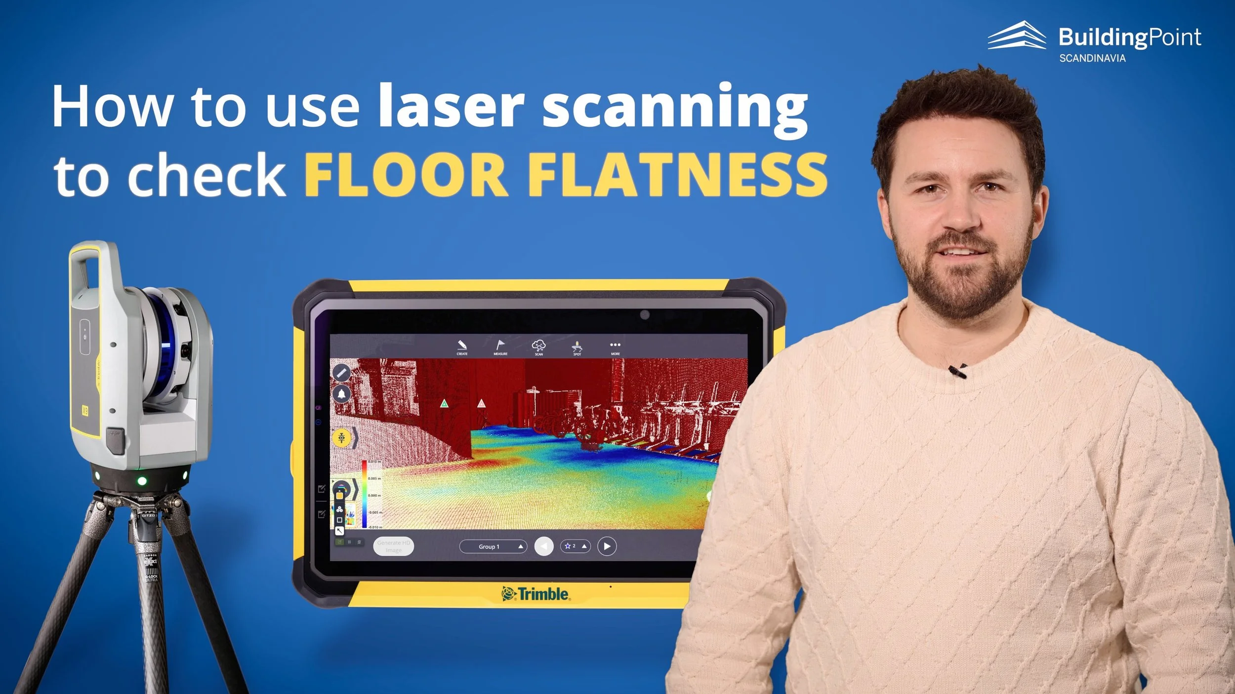 Using laser scanning to check floor flatness