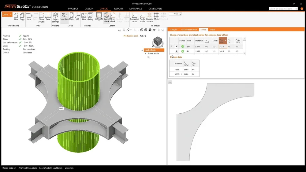 Parametric design in IDEA StatiCa - Offshore structure example ...