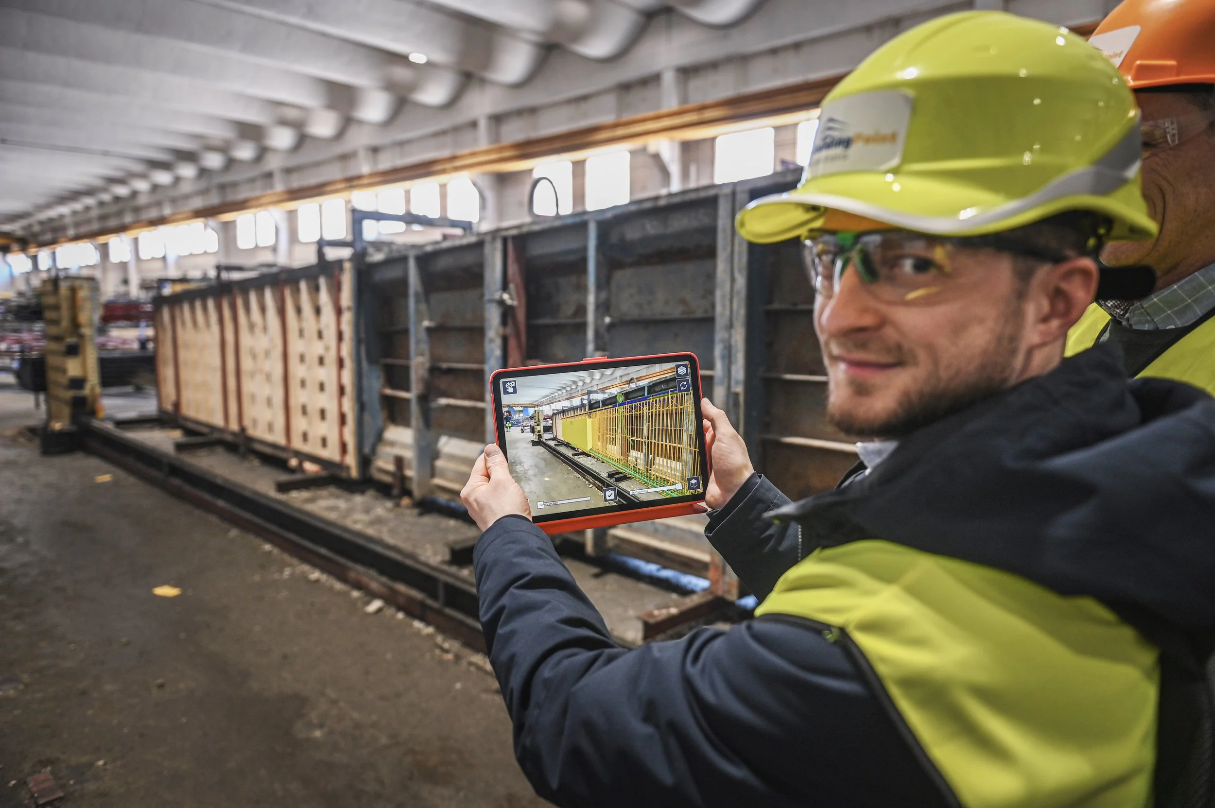 Trimble Connect AR in use in the factory