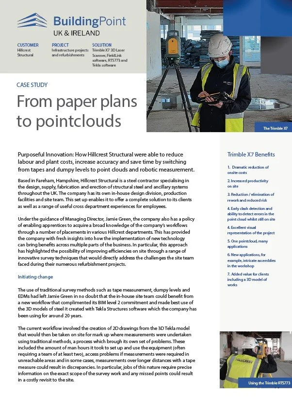 CASE STUDY: Hillcrest Structural - from paper plans to pointclouds