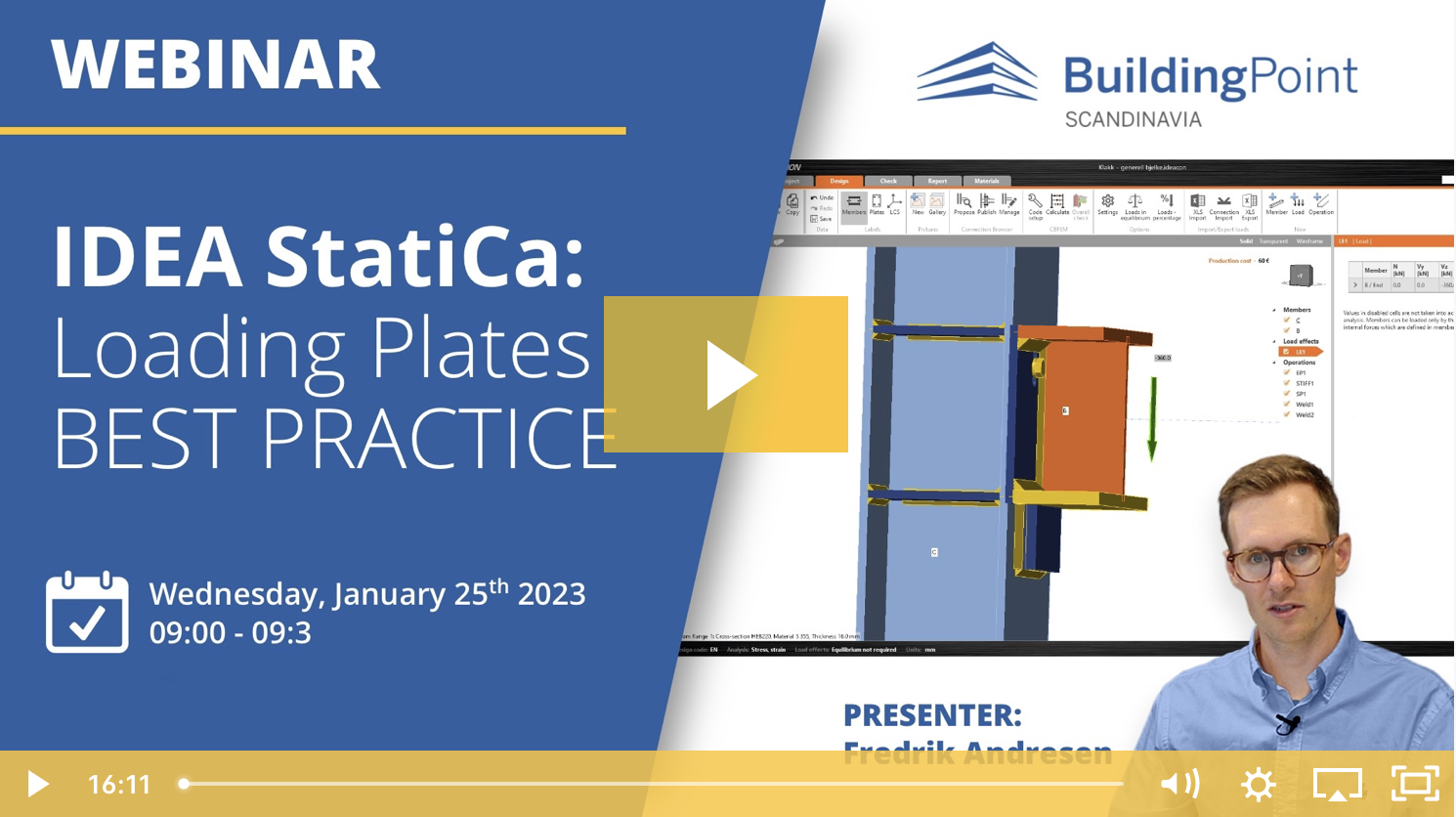 WEBINAR: IDEA StatiCa - Loading plates best practice
