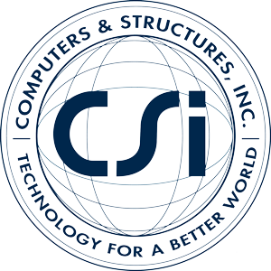 Logo of Computers & Structures Inc. featuring a stylized globe with grid lines and the company name encircling it.