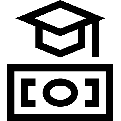 A simple black and white line drawing of three pine trees with a cloud above them.
