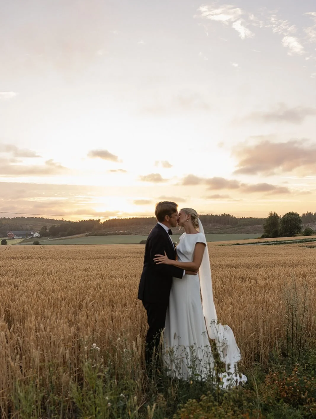 Et lite stj&aring;let &oslash;yeblikk under middagen akkurat idet sola gikk ned ✨ Vilde &amp; Ole p&aring; &Oslash;stgaard i fjor sommer 🤍