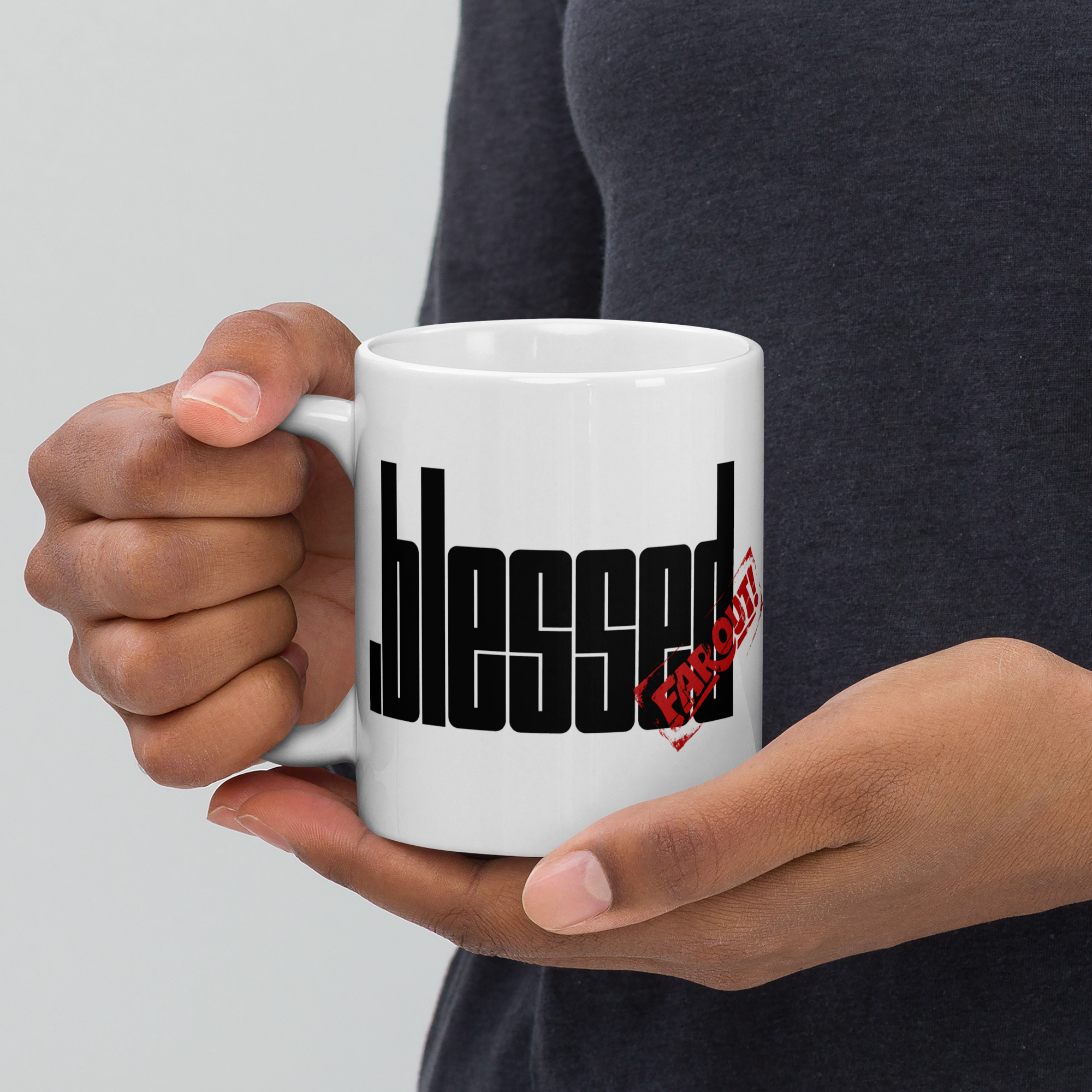 White glossy mug "Blessed"