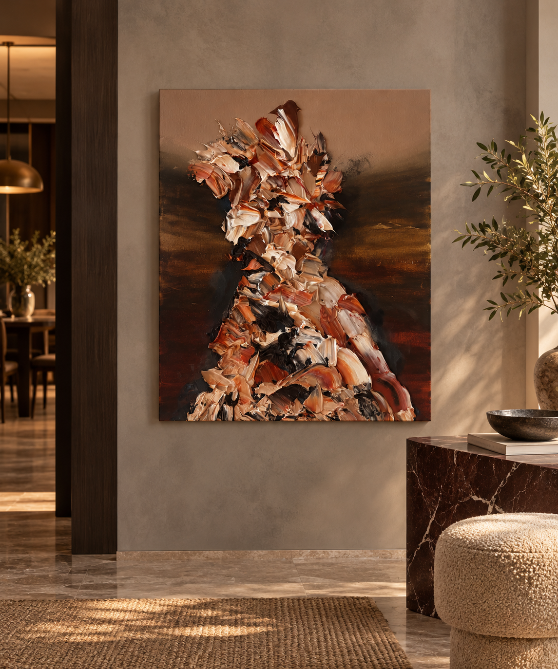 Moody Gallery Wall with Abstract Impasto Art.png