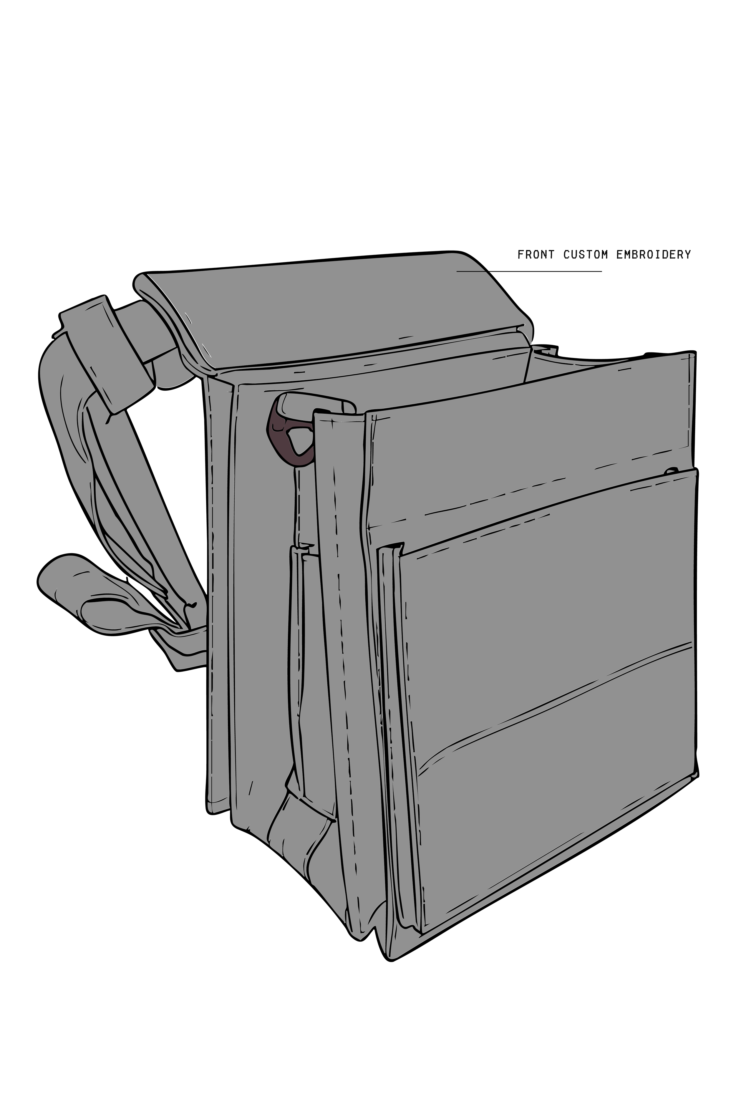 Utility Pouch with Adjustable Strap BlackWhite_Front Embroidery.png (Copy) (Copy) (Copy)