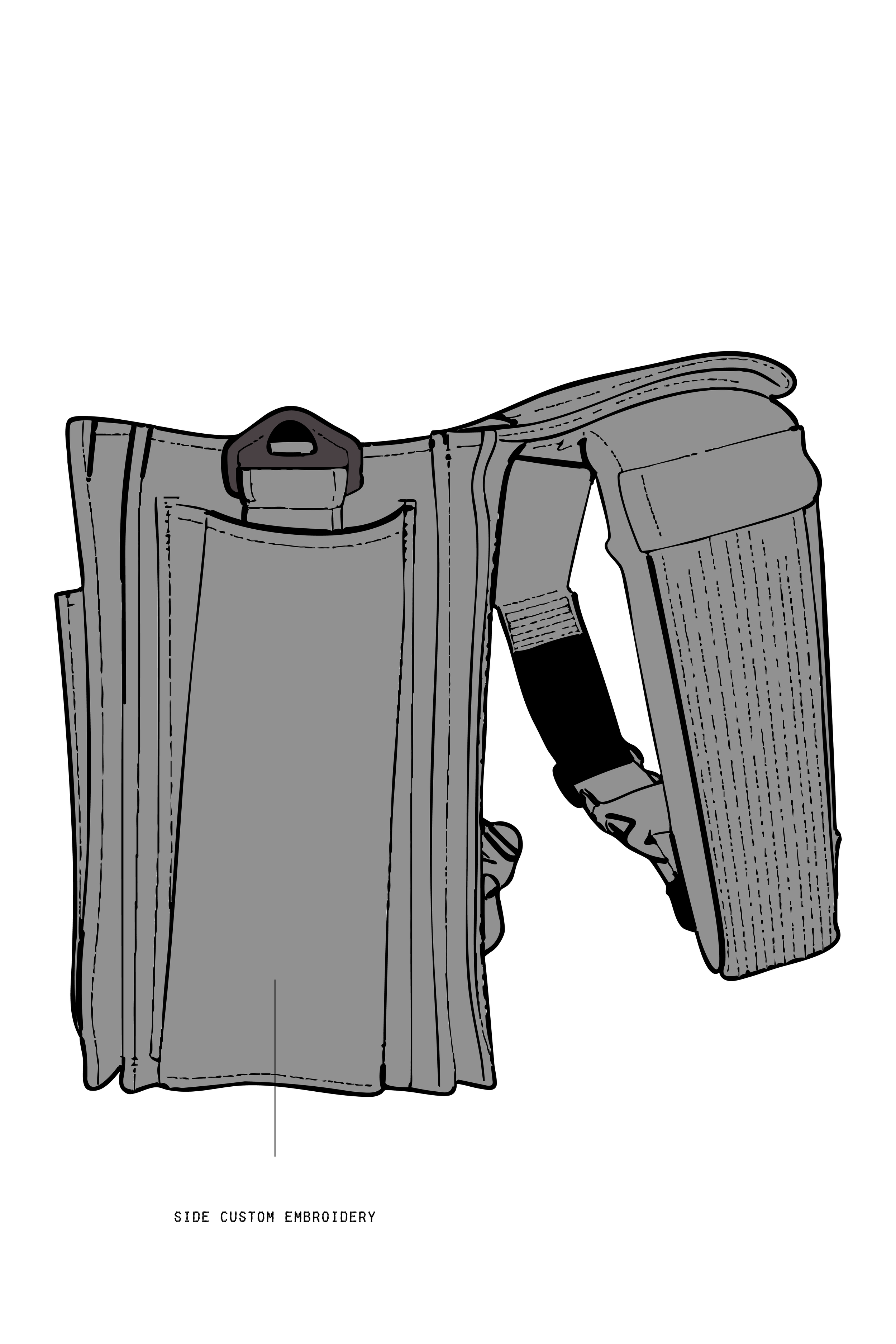 Utility Pouch with Adjustable Strap BlackWhite_Side Embroidery.png (Copy) (Copy) (Copy)