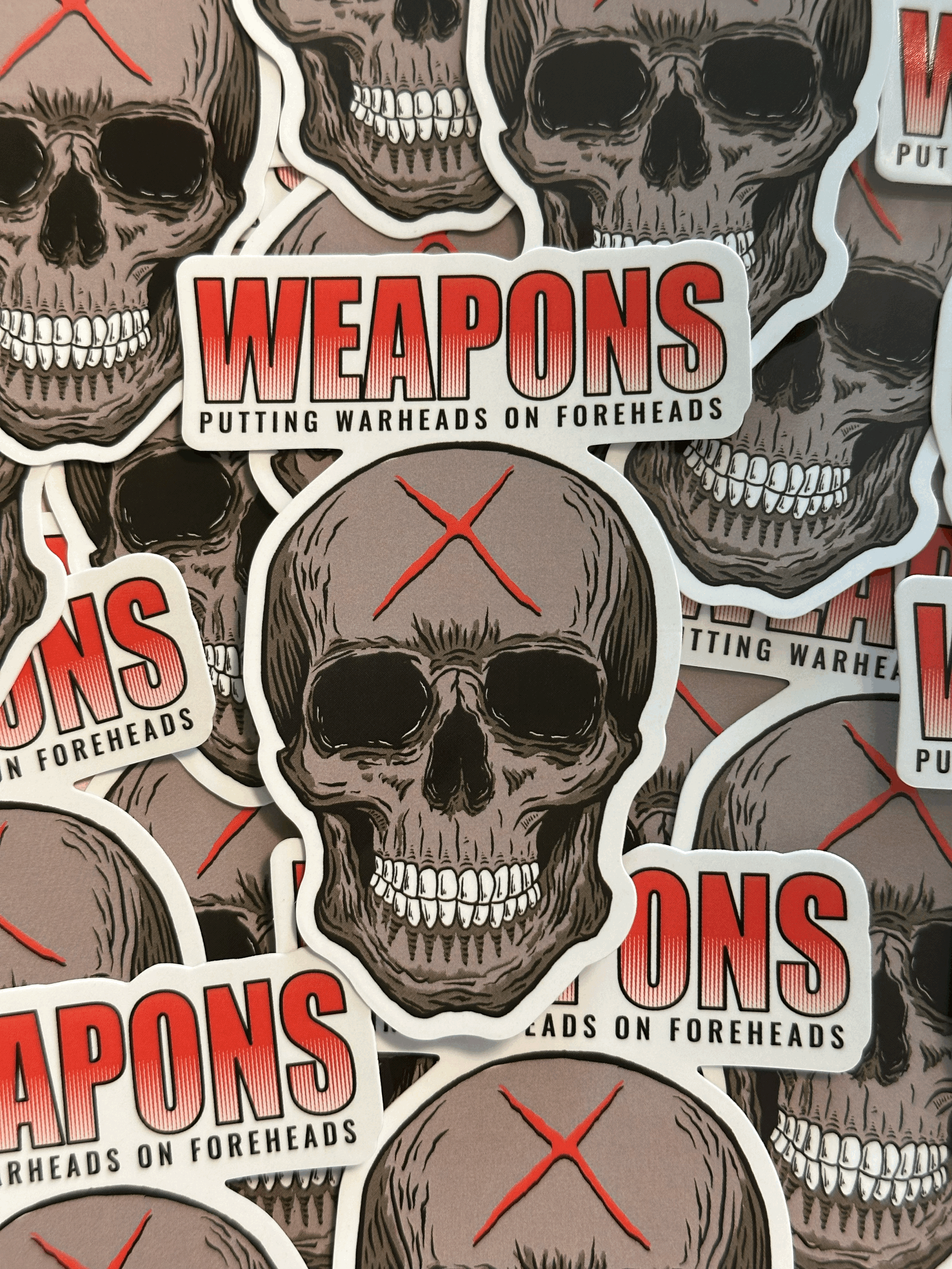 Warheads on Foreheads v2 Sticker